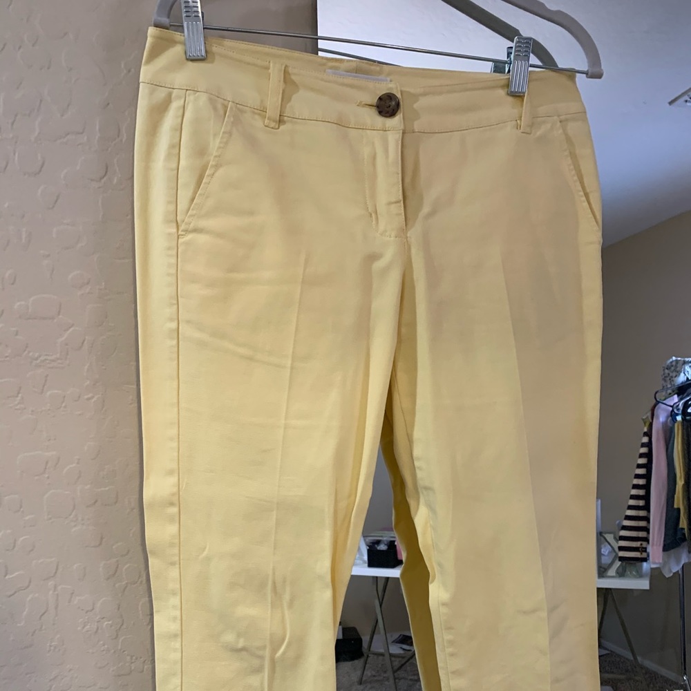 Cabi yellow crop jeans